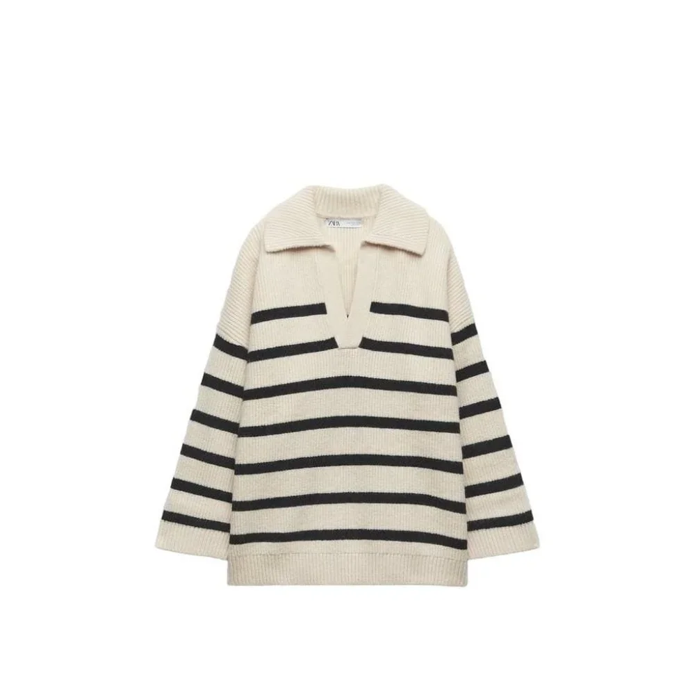 ZARA OVERSIZED STRIPED SWEATER STRIPES SIZE M | 9667/001